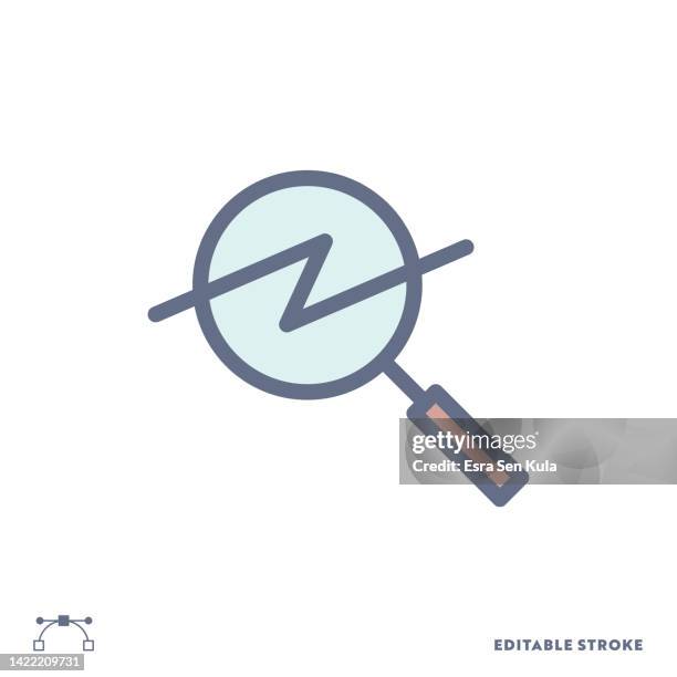 financial analyzing color flat line icon design with editable stroke. suitable for web page, mobile app, ui, ux and gui design. - user experience research stock illustrations