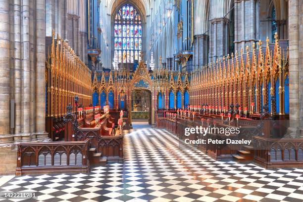 View of the Westminster Abbey, Choir Stalls on June 1, 2021 in London, England.