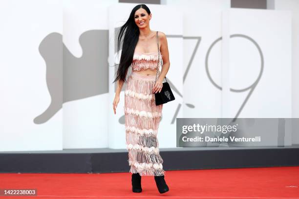 Regina Salpagarova attends the "Nuclear" red carpet at the 79th Venice International Film Festival on September 09, 2022 in Venice, Italy.