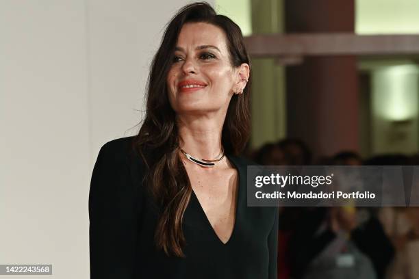 Italian actress Claudia Pandolfi at the 79 Venice International Film Festival 2022. Siccità red carpet. Venice , September 8th, 2022