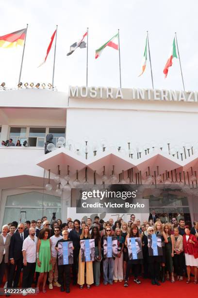 President of the Venice Biennale Roberto Cicutto, Director of the Venice Film Festival Alberto Barbera, Orizzonti Jury member Laura Bispuri, Jury...