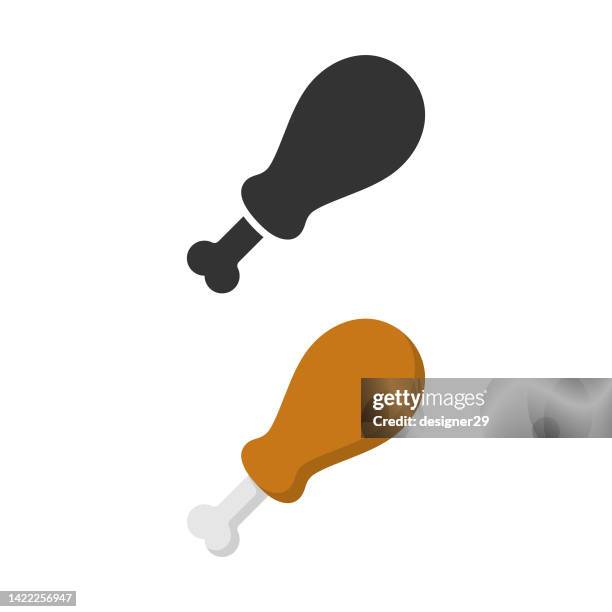 ilustrações, clipart, desenhos animados e ícones de ícone da perna de frango. - perna de peru