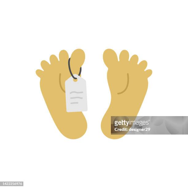 corpse or dead body tag icon. - dead body feet stock illustrations