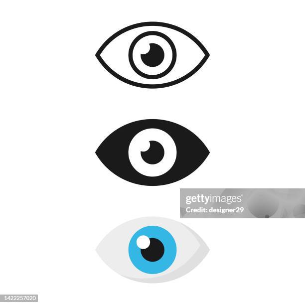 ilustraciones, imágenes clip art, dibujos animados e iconos de stock de conjunto de iconos de ojos. - image clipart