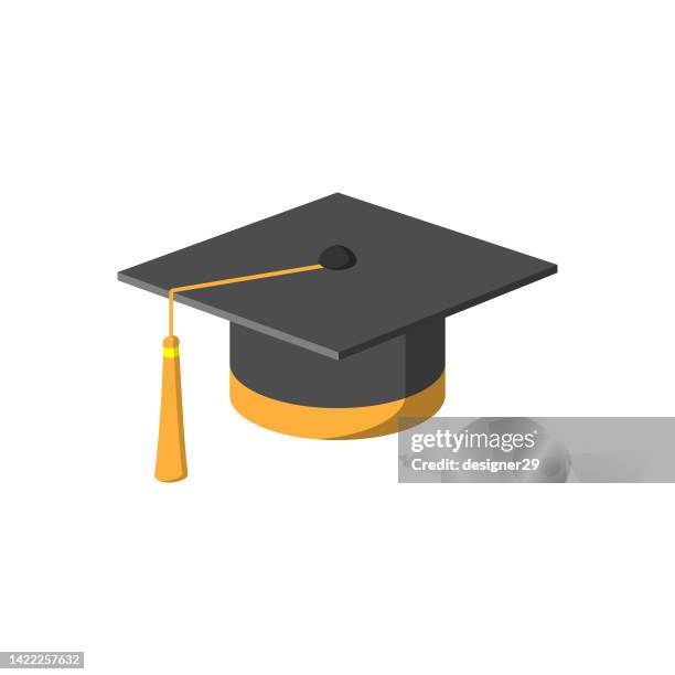 graduation cap icon. - fringing stock illustrations