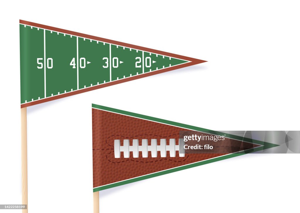 Football Pennant Flag Cheering Football Field Background