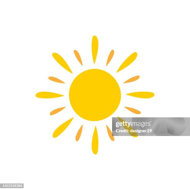 ilustraciones, imágenes clip art, dibujos animados e iconos de stock de sun icon diseño plano. - sol