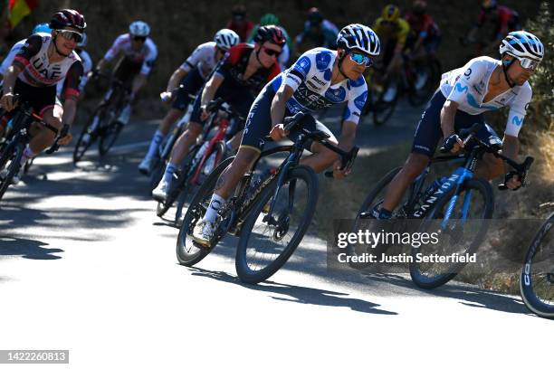 Richard Carapaz of Ecuador and Team INEOS Grenadiers - Polka Dot Mountain Jersey competes during the 77th Tour of Spain 2022, Stage 19 a 138,3km...