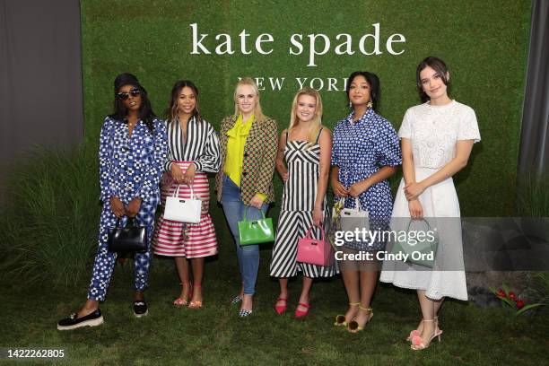 Ziwe Fumudoh, Regina Hall, Rebel Wilson, Ava Phillippe, Maitreyi Ramakrishnan, and Ella Bleu Travolta attend the Kate Spade presentation during...