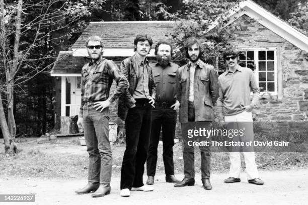The Band pose for a portrait in October 1969 in Woodstock, New York.