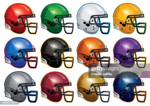 american football helmets - football helmet stock illustrations