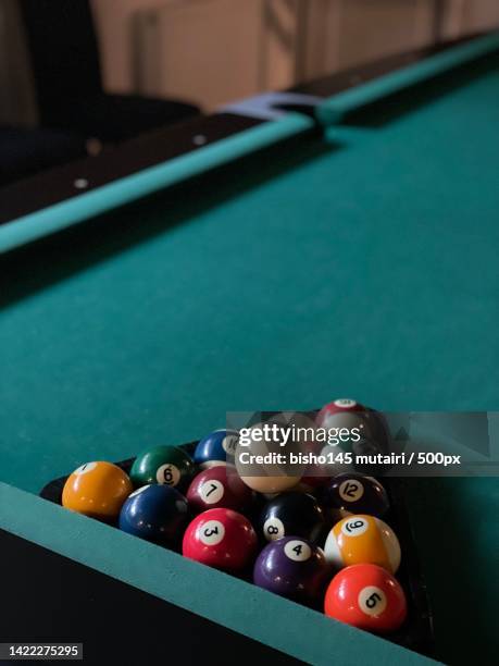 close-up of pool balls on table,tbilisi,georgia - snooker - fotografias e filmes do acervo