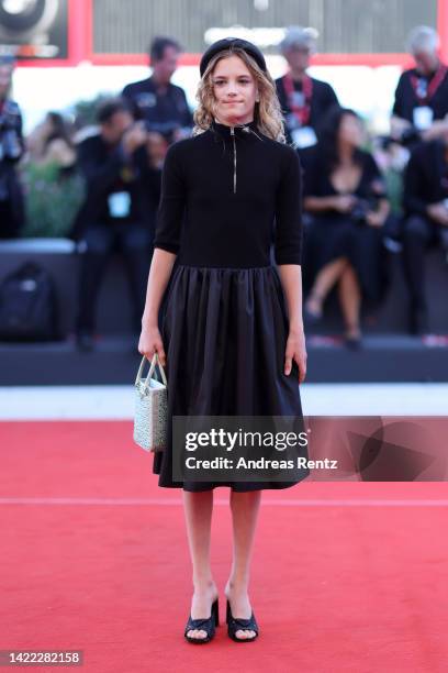 LizzieLou Corfixen attends the Netflix Series "Copenhagen Cowboy" red carpet at the 79th Venice International Film Festival on September 09, 2022 in...