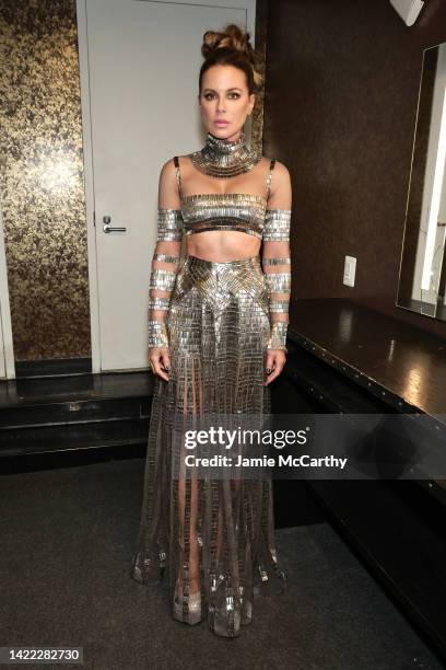 Kate Beckinsale poses backstage before the Naeem Khan fashion show during September 2022 New York Fashion Week: The Shows at Sony Hall on September...