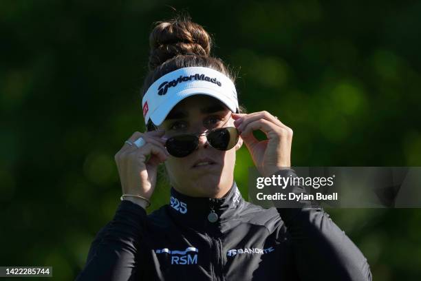 Maria Fassi of Mexico looks on from the fifth tee during the second round of the Kroger Queen City Championship presented by P&G at Kenwood Country...