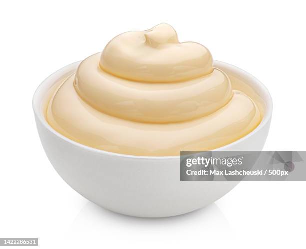 mayonnaise sauce isolated on white background - mayonnaise stock-fotos und bilder