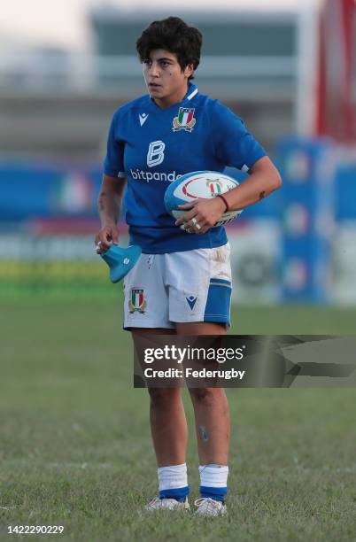 Beatrice Rigoni of Italy looks on during the Summer Nations Series Test Match 2022 between Italy Women and France Women at Stadio del Rugby on...