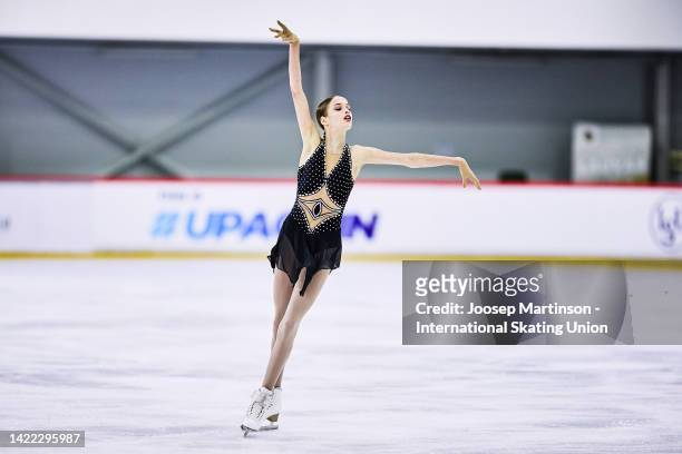 Kimmy Repond of Switzerland competes in the Junior Women's Free Skating during the ISU Junior Grand Prix of Figure Skating at Volvo Sporta Centrs on...