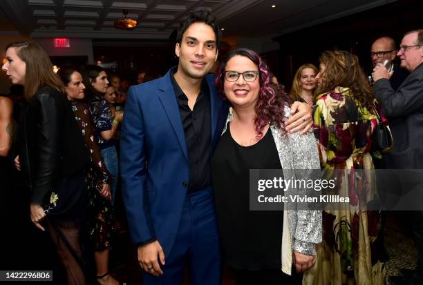 James Krishna Floyd and Sally El Hosaini attend Netflix "The Swimmers" post reception at the Toronto International Film Festival at Soho...