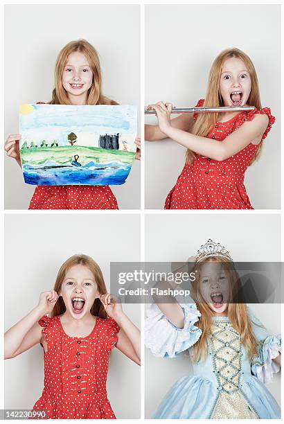 portrait of girl having fun - tiara drawing stock pictures, royalty-free photos & images