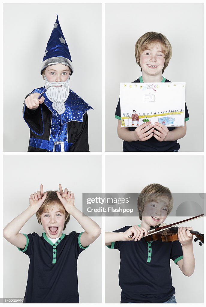 Portrait of boy having fun