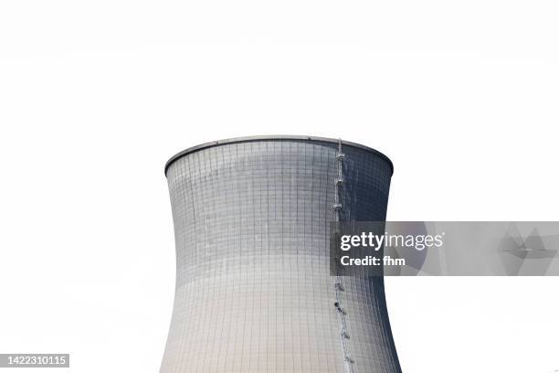 cooling tower cut out - nuclear energy stock-fotos und bilder