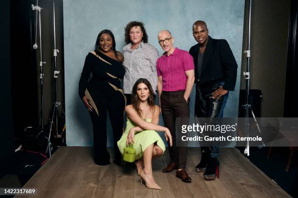 Ts Madison, Dot-Marie Jones, Eve Lindley, Jim Rash and Miss Lawrence of "Bros" pose in the Getty Images Portrait Studio Presented by IMDb and IMDbPro...