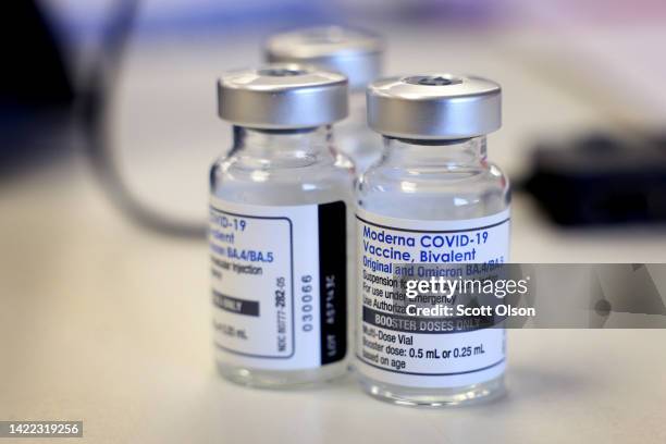 Pharmacist prepares to administer COVID-19 vaccine booster shots during an event hosted by the Chicago Department of Public Health at the Southwest...
