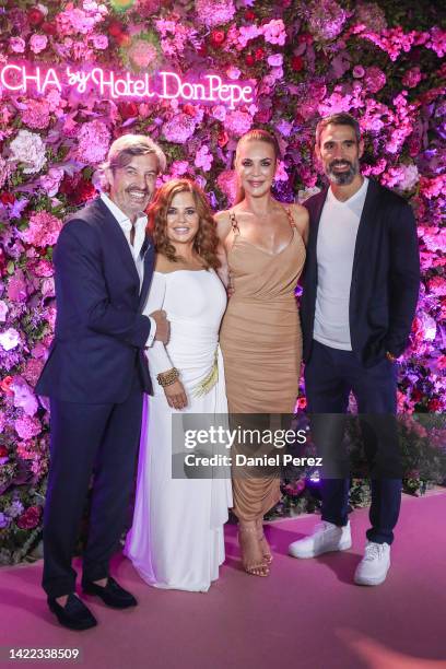 Carlos Escario, Natalia de la Vega, Ingrid Asensio and Fernando Sanz attend "Tacha Marbella" first anniversary party at Hotel Don Pepe on September...