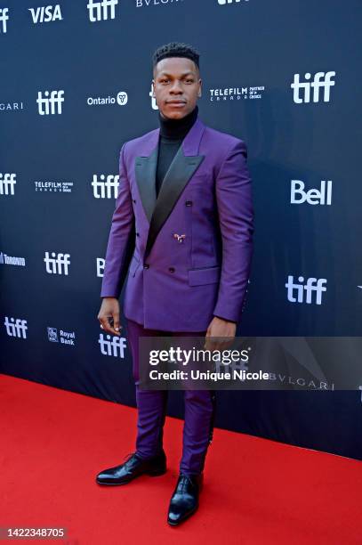 John Boyega attends "The Woman King" Premiere during the 2022 Toronto International Film Festival at Roy Thomson Hall on September 09, 2022 in...