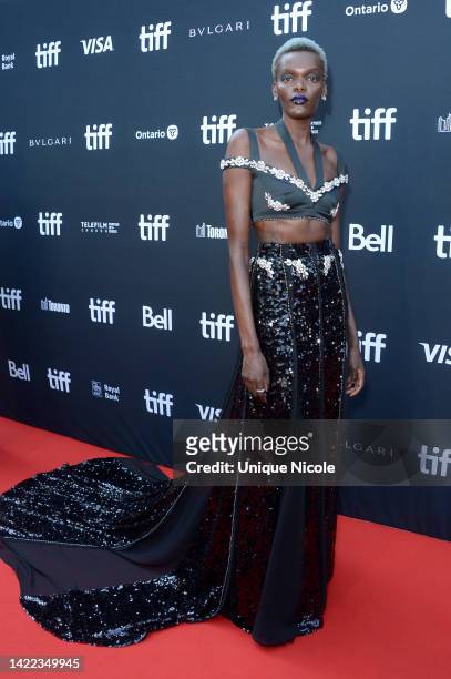 Sheila Atim attends "The Woman King" Premiere during the 2022 Toronto International Film Festival at Roy Thomson Hall on September 09, 2022 in...
