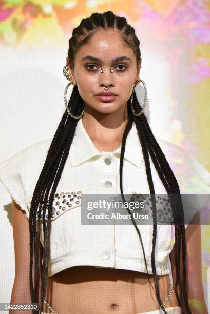 Model poses at the Rebecca Minkoff presentation during September 2022 New York Fashion Week: The Shows on September 09, 2022 in New York City.