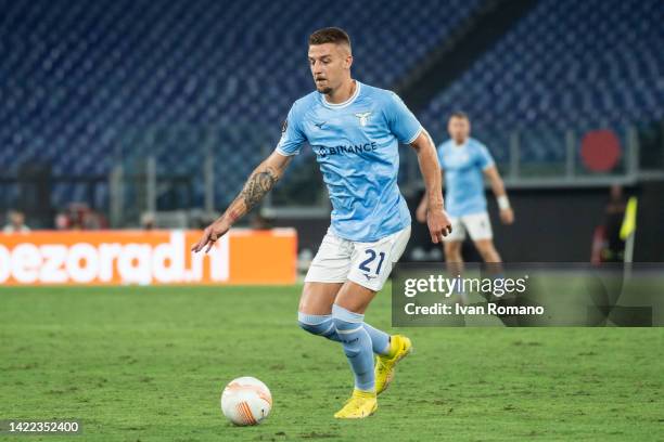 Sergej Milinković-Savić of SS Lazio during the UEFA Europa League group F match between SS Lazio and Feyenoord at Stadio Olimpico on September 08,...