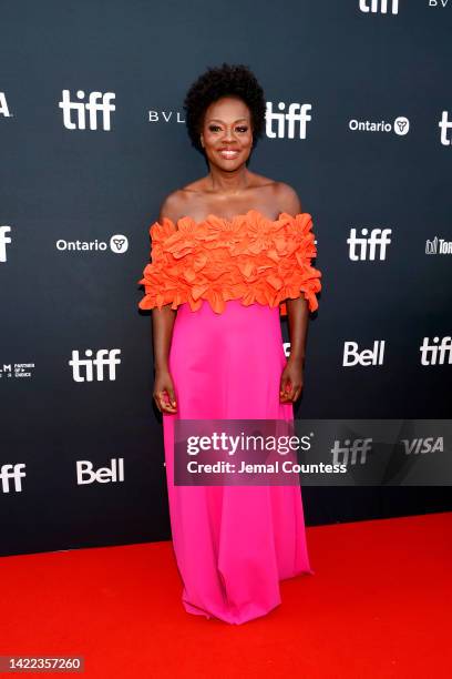 Viola Davis attends "The Woman King" Premiere during the 2022 Toronto International Film Festival at Roy Thomson Hall on September 09, 2022 in...
