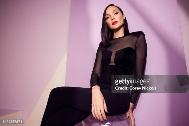 Gal Gadot poses at the IMDb Official Portrait Studio during D23 2022 at Anaheim Convention Center on September 09, 2022 in Anaheim, California.