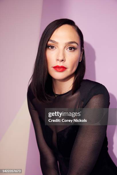 Gal Gadot poses at the IMDb Official Portrait Studio during D23 2022 at Anaheim Convention Center on September 09, 2022 in Anaheim, California.