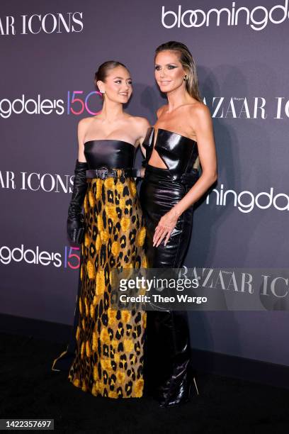 Leni Klum and Heidi Klum attend 2022 Harper's Bazaar ICONS & Bloomingdale's 150th Anniversary on September 09, 2022 in New York City.
