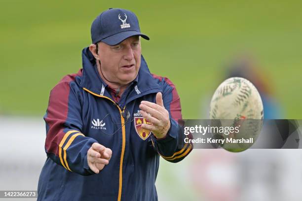 Stacey Ili of Hawke's Bay drops the ball during the round six Bunnings NPC match between Hawke's Bay and Southland at McLean Park, on September 10 in...