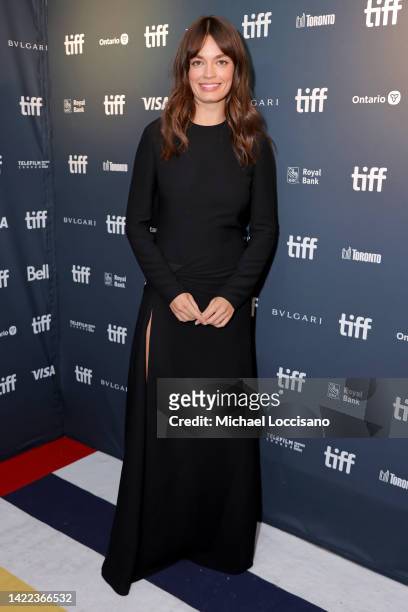 Emma Mackey attends the "Emily" Premiere during the 2022 Toronto International Film Festival at Royal Alexandra Theatre on September 09, 2022 in...