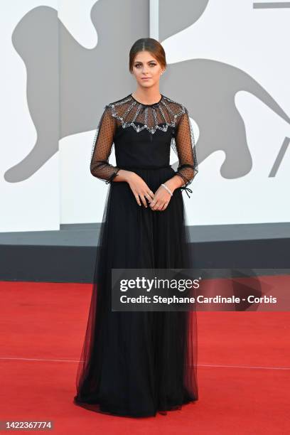 Margherita Mazzucco attends the "Chiara" red carpet at the 79th Venice International Film Festival on September 09, 2022 in Venice, Italy.