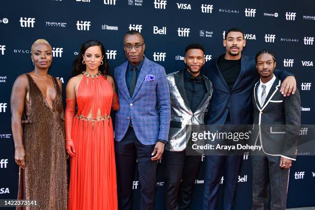 Marsha Stephanie Blake, Kiana Madeira, Clement Virgo, Lovell Adams-Gray, Aaron Pierre and Lamar Johnson attend the "Brother" Premiere during the 2022...