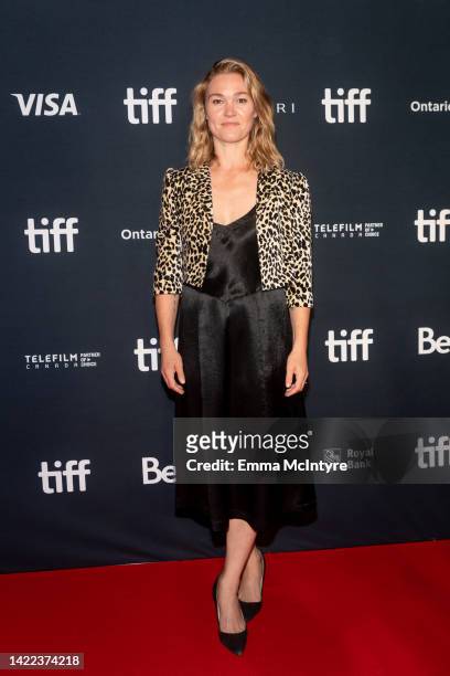 Julia Stiles attends the 2022 Toronto International Film Festival premiere of 'Butcher's Crossing' at Roy Thomson Hall on September 09, 2022 in...