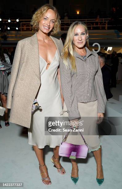 Amber Valletta and Sarah Jessica Parker attend the FENDI 25th Anniversary of the Baguette at Hammerstein Ballroom on September 09, 2022 in New York...