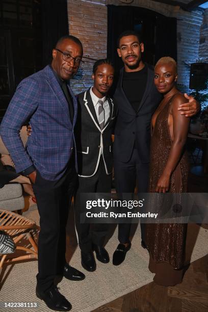 Director Clement Virgo, Lamar Johnson, Aaron Pierre and Marsha Stephanie Blake attend the RBC Hosted "Brother" Cocktail Party At RBC House Toronto...