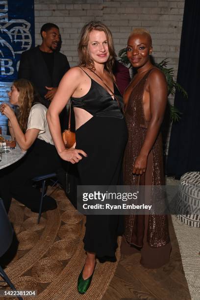 Hanna Puley and Marsha Stephanie Blake attend the RBC Hosted "Brother" Cocktail Party At RBC House Toronto International Film Festival 2022 on...
