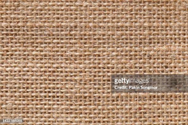 close-up of burlap textured and textile background with full frame. - tela ruvida foto e immagini stock