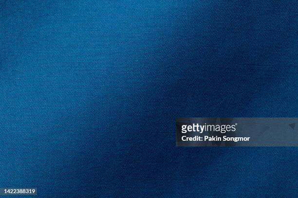 blue color fabric cloth polyester texture and textile background. - jersey têxtil imagens e fotografias de stock
