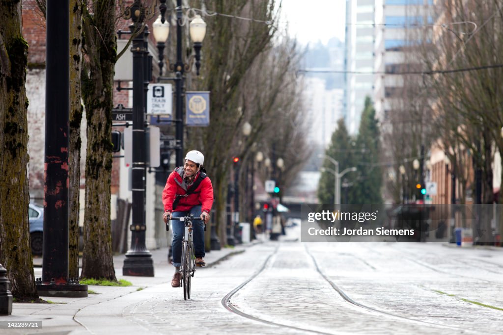 Bike Commuter in the city.