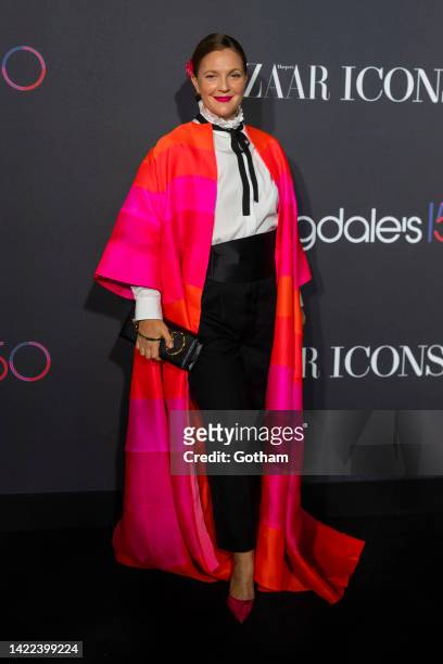 Drew Barrymore attends Harper's BAZAAR Global ICONS Portfolio and Bloomingdale's 150th Anniversary at Bloomingdale's on September 09, 2022 in New...