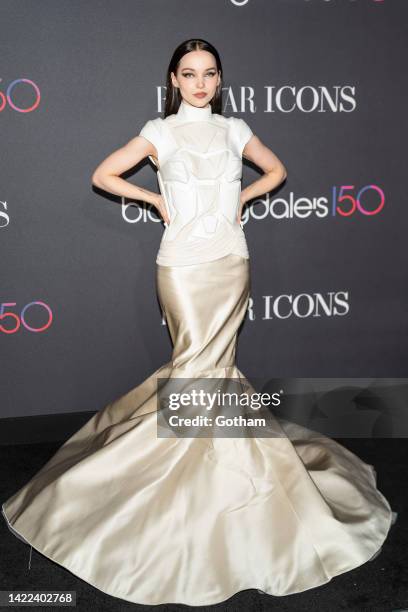 Dove Cameron attends Harper's BAZAAR Global ICONS Portfolio and Bloomingdale's 150th Anniversary at Bloomingdale's on September 09, 2022 in New York...